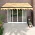 Toldo retráctil aluminio y tela amarillo y blanco 3,5x2,5