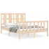 Estructura de cama con cabecero madera maciza 140x190