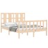 Estructura de cama con cabecero madera maciza 140x190