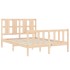 Estructura de cama con cabecero madera maciza 140x190