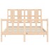 Estructura de cama con cabecero madera maciza 140x190