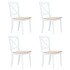 Sillas comedor 4 uds madera maciza caucho blanco y madera