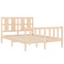 Estructura de cama con cabecero madera maciza 120x200