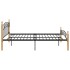 Estructura de cama madera maciza roble metal negro 140x200