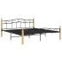 Estructura de cama madera maciza roble metal negro 180x200