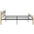 Estructura de cama madera maciza roble metal negro 180x200