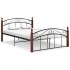 Estructura de cama metal y madera maciza de roble 140x200