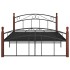 Estructura de cama metal y madera maciza de roble 140x200