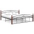 Estructura de cama metal y madera maciza de roble 180x200