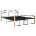 Estructura de cama metal y madera maciza de roble 140x200