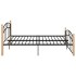 Estructura de cama metal y madera maciza de roble 140x200