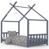 Estructura de cama infantil madera maciza pino gris 70x140