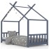 Estructura de cama infantil madera maciza pino gris 90x200