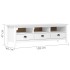 Mueble de TV Hill madera maciza de pino blanco 158x40x47