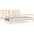 Estructura de cama con cabecero madera maciza 200x200