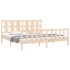 Estructura de cama con cabecero madera maciza 200x200