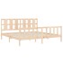 Estructura de cama con cabecero madera maciza 200x200