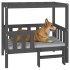 Cama para perros madera maciza de pino gris 95,5x73,5x90