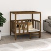 Cama perros madera maciza pino marrón miel 105,5x83,5x100 cm