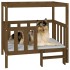 Cama perros madera maciza pino marrón miel 105,5x83,5x100