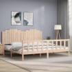 Estructura de cama con cabecero madera maciza 200x200 cm