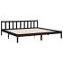 Estructura de cama con cabecero madera maciza negro 200x200