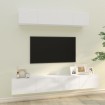 Set de muebles de TV 4 pzas madera contrachapada blanco brillo