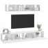 Set de muebles de TV 4 pzas madera contrachapada blanco