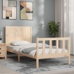 Estructura de cama individual con cabecero madera maciza