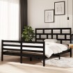 Estructura de cama de madera maciza de pino negro 160x200 cm