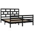 Estructura de cama de madera maciza de pino negro 160x200