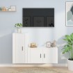 Set de muebles de TV 2 piezas madera contrachapada blanco