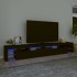 Mueble de TV con luces LED Negro 260x36,5x40