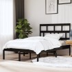 Estructura de cama de madera maciza de pino negro 140x200 cm