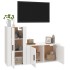 Set de muebles de TV 2 pzas madera contrachapada blanco