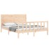 Estructura de cama con cabecero madera maciza 160x200