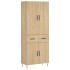 Aparador alto madera contrachapada color roble 69,5x34x180