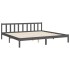 Estructura de cama con cabecero madera maciza gris 200x200