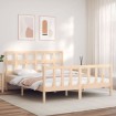 Estructura de cama con cabecero madera maciza 160x200 cm