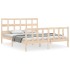 Estructura de cama con cabecero madera maciza 160x200