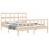 Estructura de cama con cabecero madera maciza 160x200