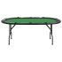 Mesa de póquer plegable para 10 jugadores verde 206x106x75