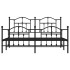 Estructura de cama cabecero y estribo metal negro 160x200