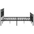 Estructura de cama cabecero y estribo metal negro 160x200