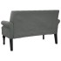 Banco con respaldo tela gris oscuro 120x62x75,5