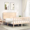 Estructura de cama de matrimonio con cabecero madera maciza