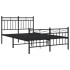 Estructura de cama cabecero y estribo metal negro 120x200