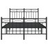 Estructura de cama cabecero y estribo metal negro 120x200