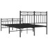 Estructura de cama cabecero y estribo metal negro 120x200