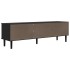 Mueble de TV SENJA aspecto ratán madera pino negro 158x40x49